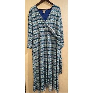 Catherine’s Blue Green Wrap Dress FREE SHIPPING